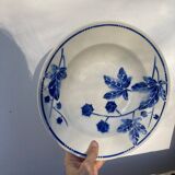 Blue earthenware salad bowl Moulin des loups