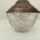 Vintage chiseled glass and tin candy box