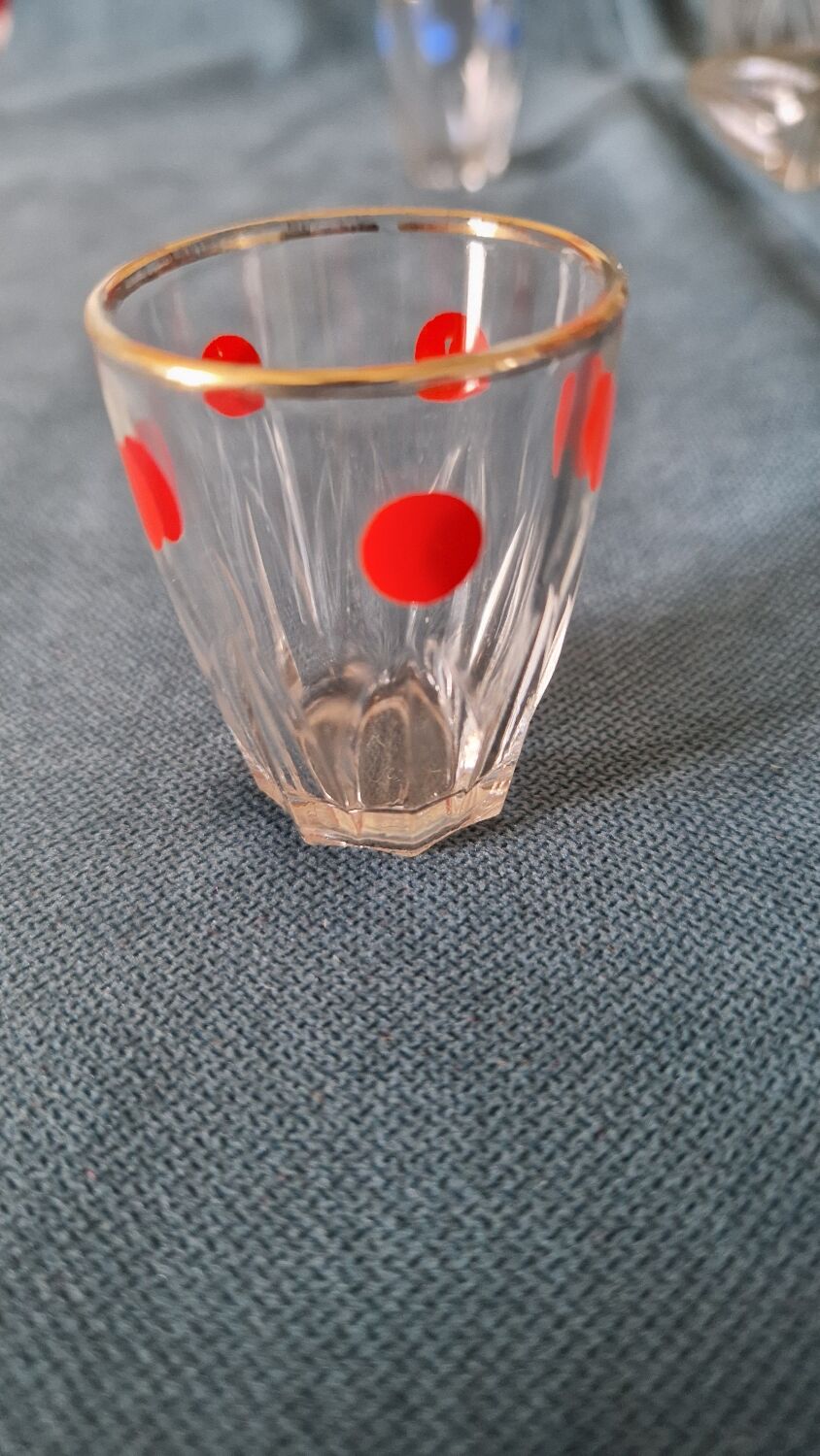 Vintage polka dot liqueur service