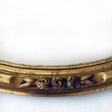 Golden oval mirror - 36 x 47