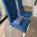 Set of 4 Calligaris chairs with Designers Guild covers.