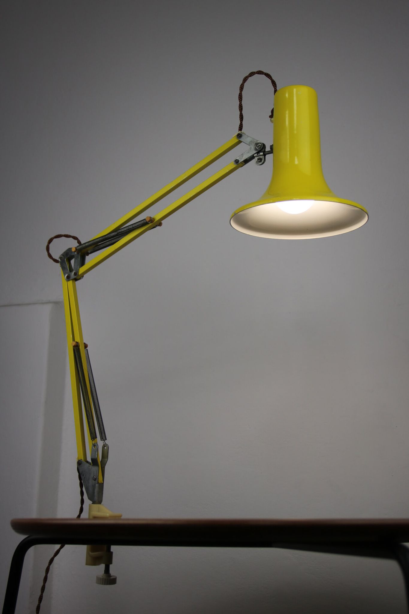 Yellow Adjustable Achitect Table Lamp by Sijaj, 1970s