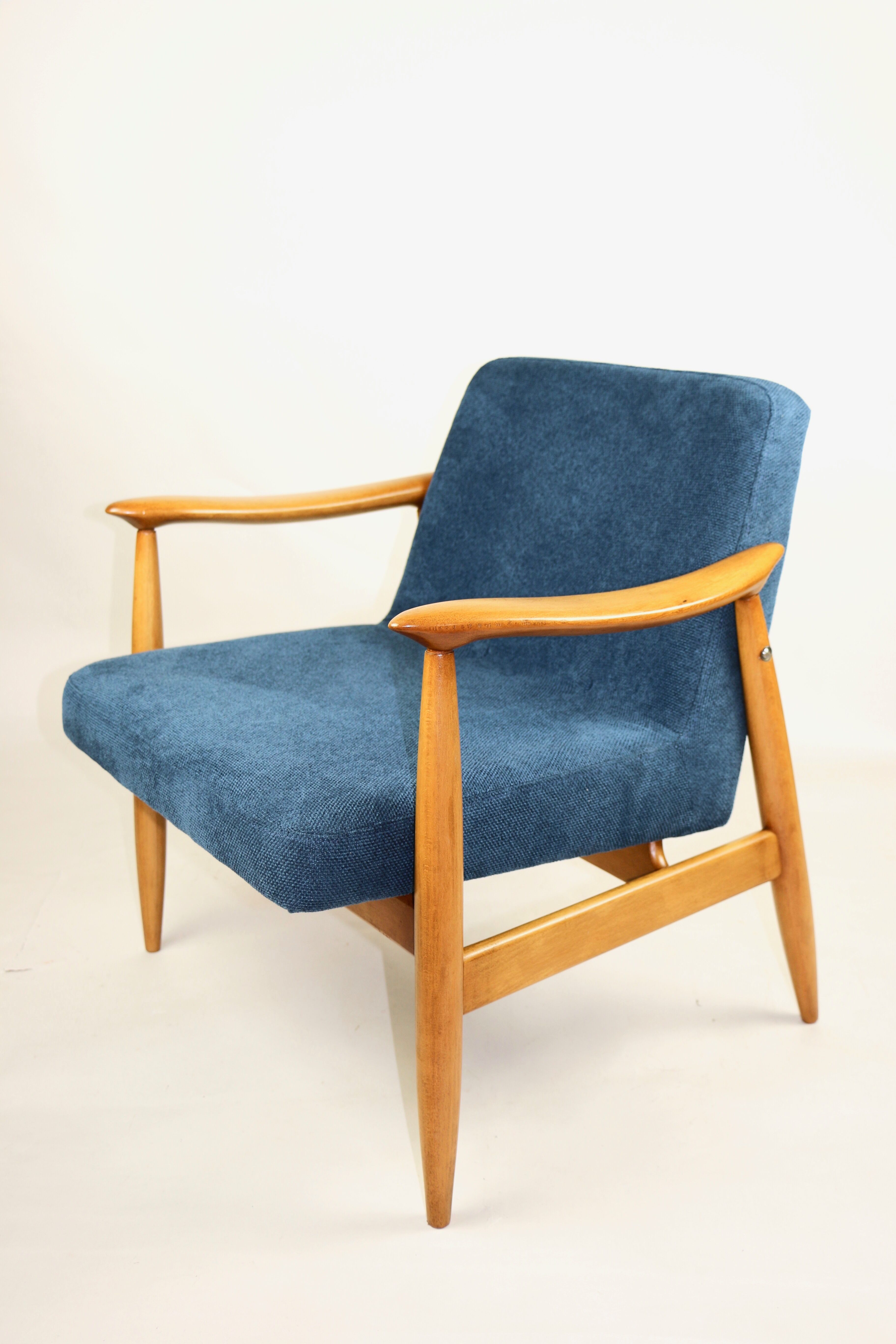 Vintage blue gfm 300-202 armchair by J.Kedziorek, 1970s