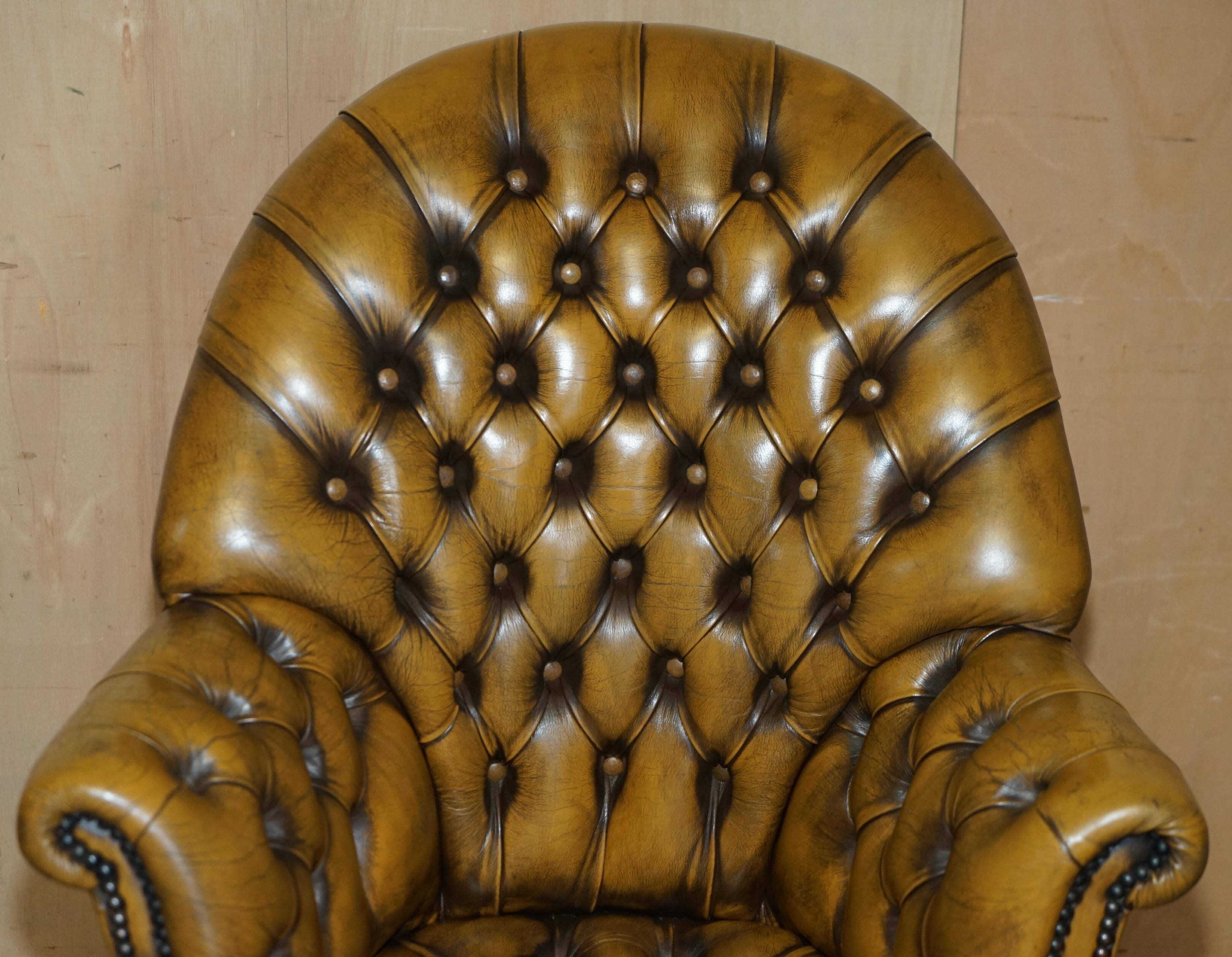 Vintage Leather Chesterfield Director's Armchair