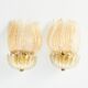 Pair of Murano glass wall sconces with gold accents Mid-century modern in Italy