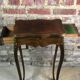 Side table Louis XV style curved in blond mahogany decorated bronze