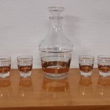 Complete Arques crystal liqueur service, carafe and glasses