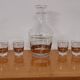 Complete Arques crystal liqueur service, carafe and glasses