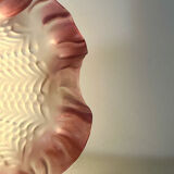 Pair of porcelain wall lights with pink glass tulips, Art Deco.