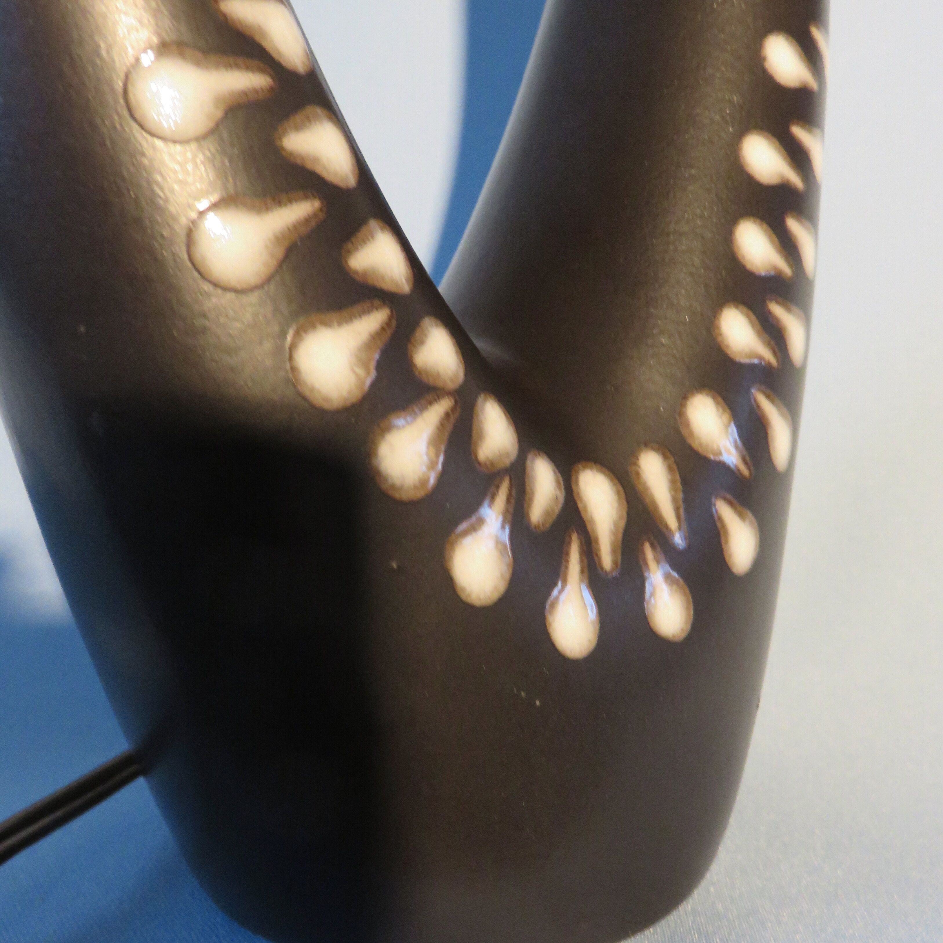 Sandstone bedside lamp with two asymmetrical arms. Soholm. Denmark 1955