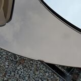 Oval mirror with 2 double tain sconces by Antonio Lupi from the 80s, 69x55 cm