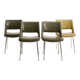 Vintage chairs imitation leather green khaki metal foot