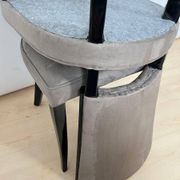 Art Deco Chairs in Black Lacquer & Grey Alcantara, France, 1930s, Set of 6