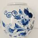 Delft earthenware vase floral decoration