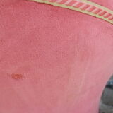 Pair of pink velvet toad armchairs