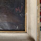 "Still Life with Flowers" Oil on canvas hand painted French School 19th century