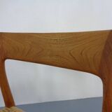 Model 77 Dining Chair in Teak and Papercord by Niels Otto Møller for J.L. Møllers, 1960s
