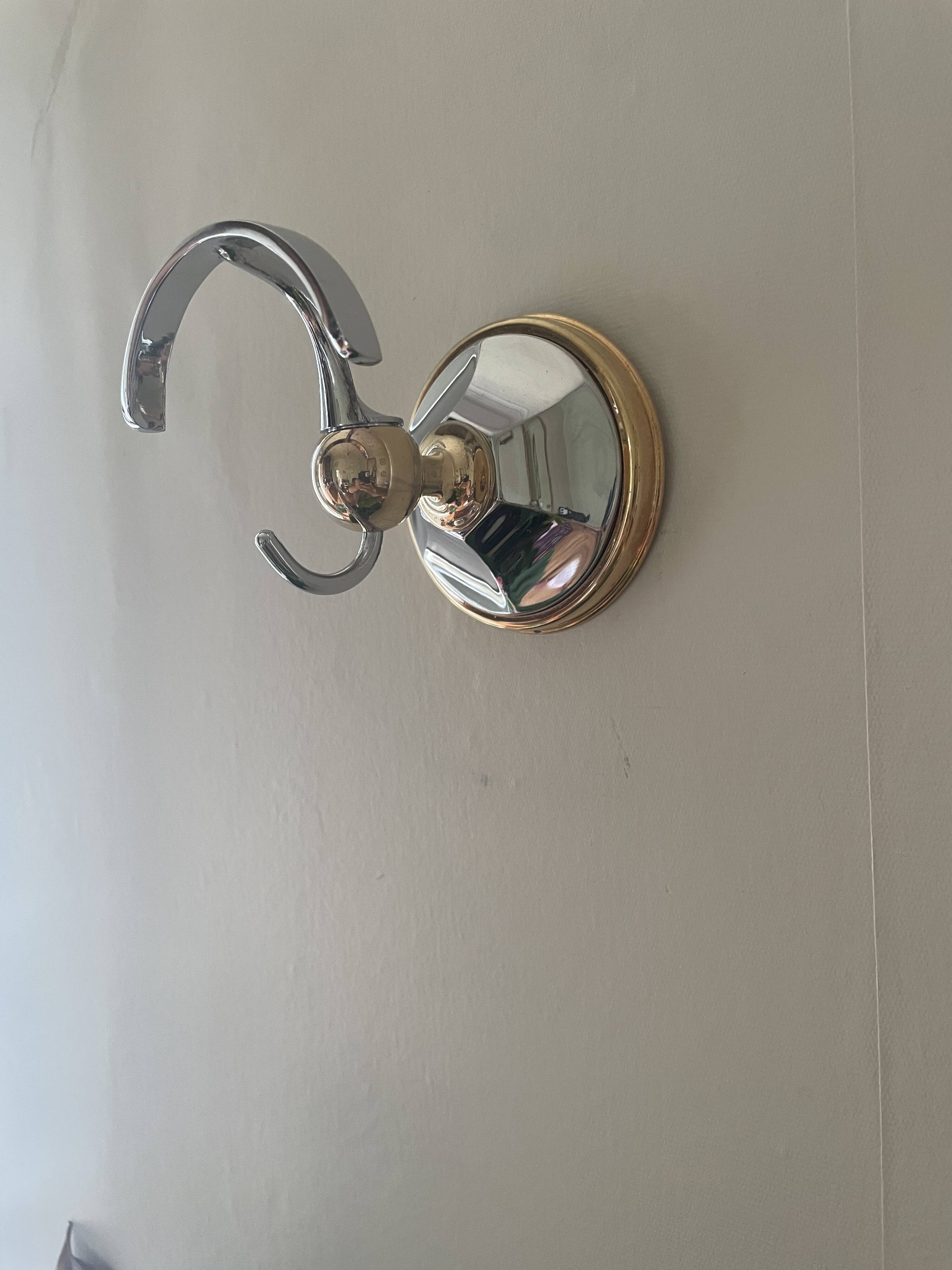 Chrome and gold metal coat rack