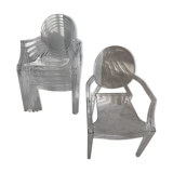 Set of 6 Starck Louis Ghost chairs by Kartell
