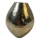 Hammered silver metal vase