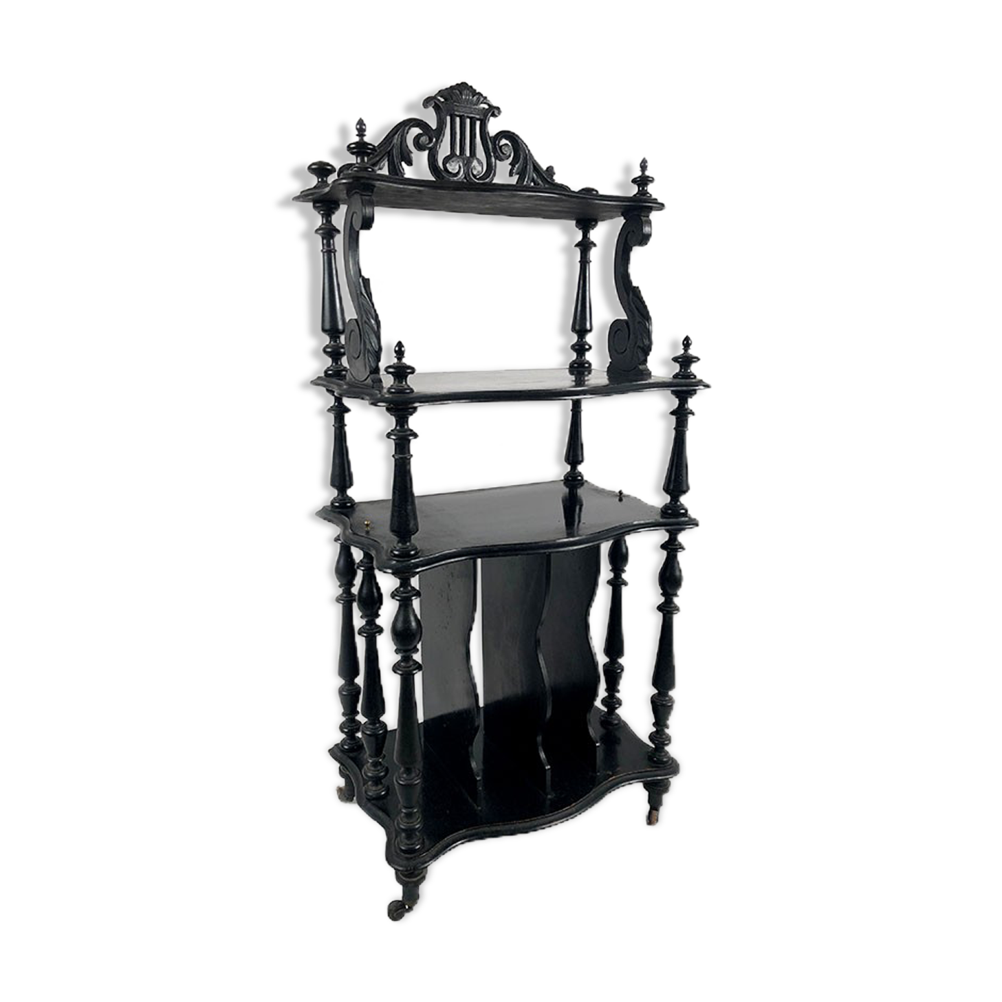 Napoleon III partition furniture, blackened wood