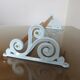 Towel rack in enamelled cast iron pale blue Art Deco 30s 40s