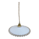 Vintage pendant lamp in serrated white opaline