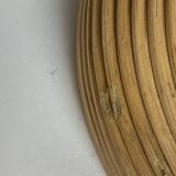 Italian Adjustable Floor Lamp in Pencil Reed, Bamboo, Rattan and Brass, 1970s
