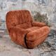 Pair of squirrel velvet armchairs, France, 1970s