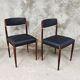 Paire de chaises salle à manger MCM palissandre cuir Danemark 1960