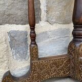 Console half moon carved wood 1970