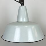 Industrial Grey Enamel Factory Pendant Lamp from Zaos, 1960s