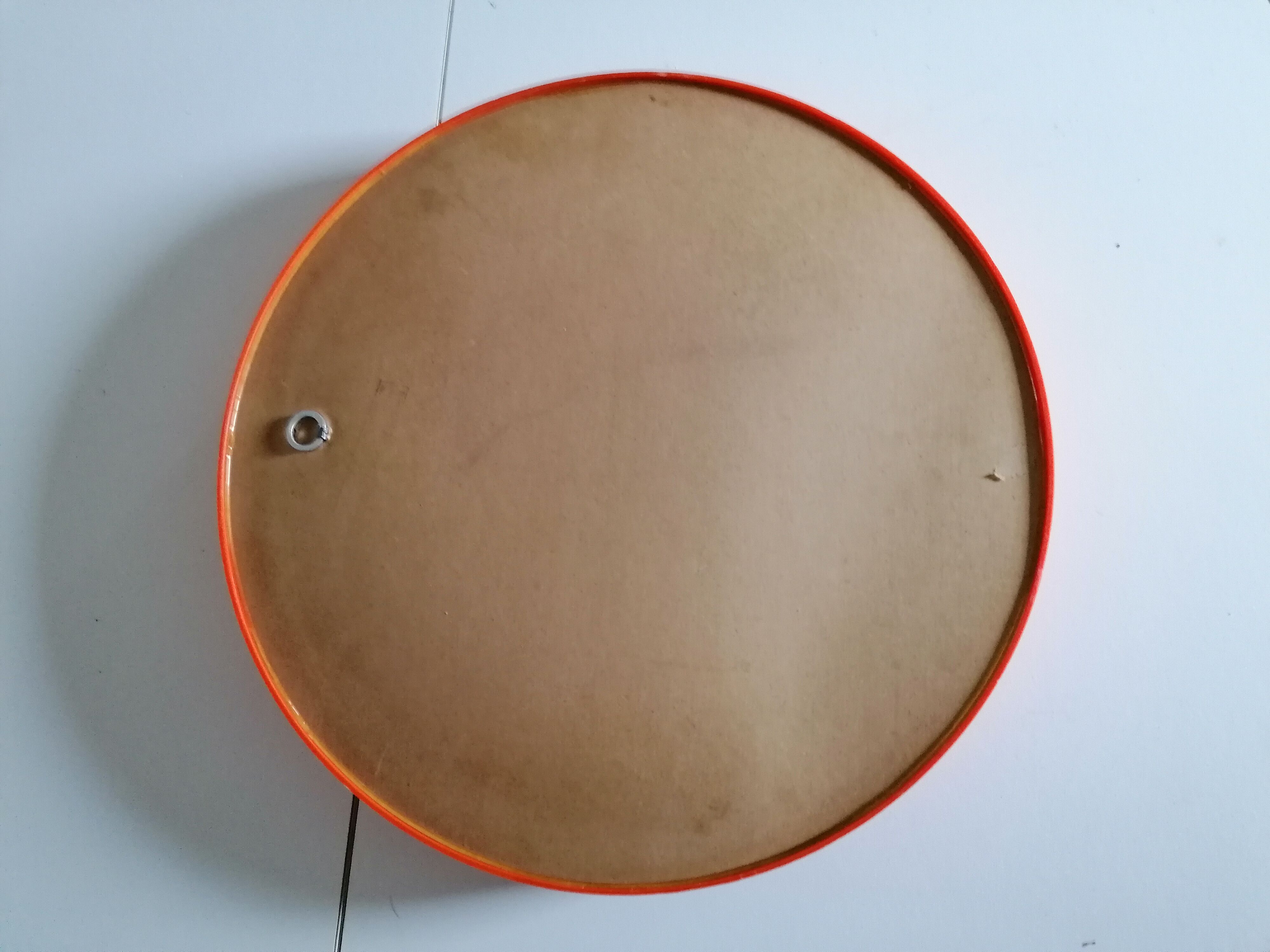 Vintage orange round wall mirror 60 70
