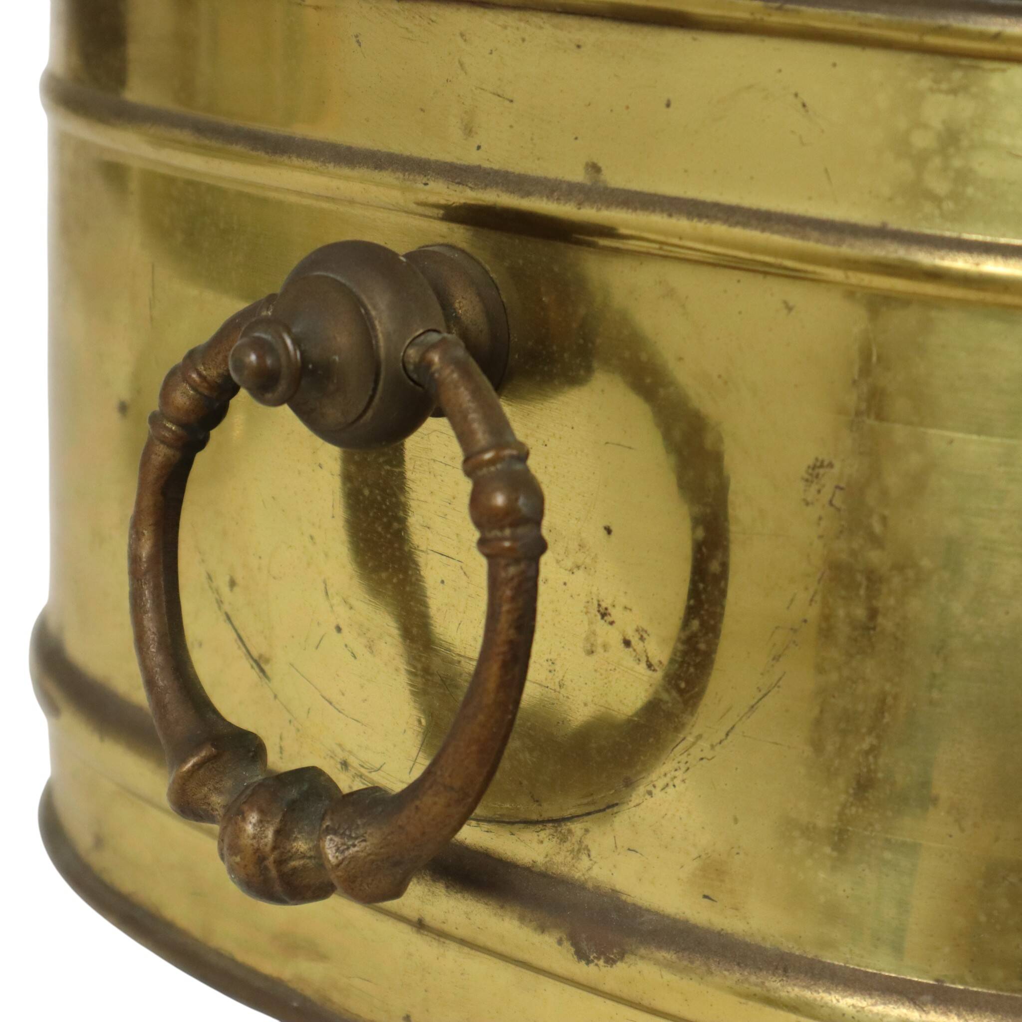 Large Oval Brass Planter Vintage XL Cachepot 41cm
