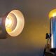 Series of 3 Targetti Sankey 1970 chrome wall lights.