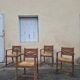 4 neo-Basque turned wood armchairs