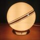 Bedside lamp living room art deco glass ecru chrome border globe