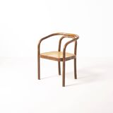Ensemble de 6 chaises de salle à manger en bois et en rotin synthétique par Antonin Sumen pour Ton.