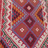 Handmade red Berber margoum carpet