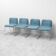 Set of 4 vintage metal and blue fabric chairs, 1970s modernist