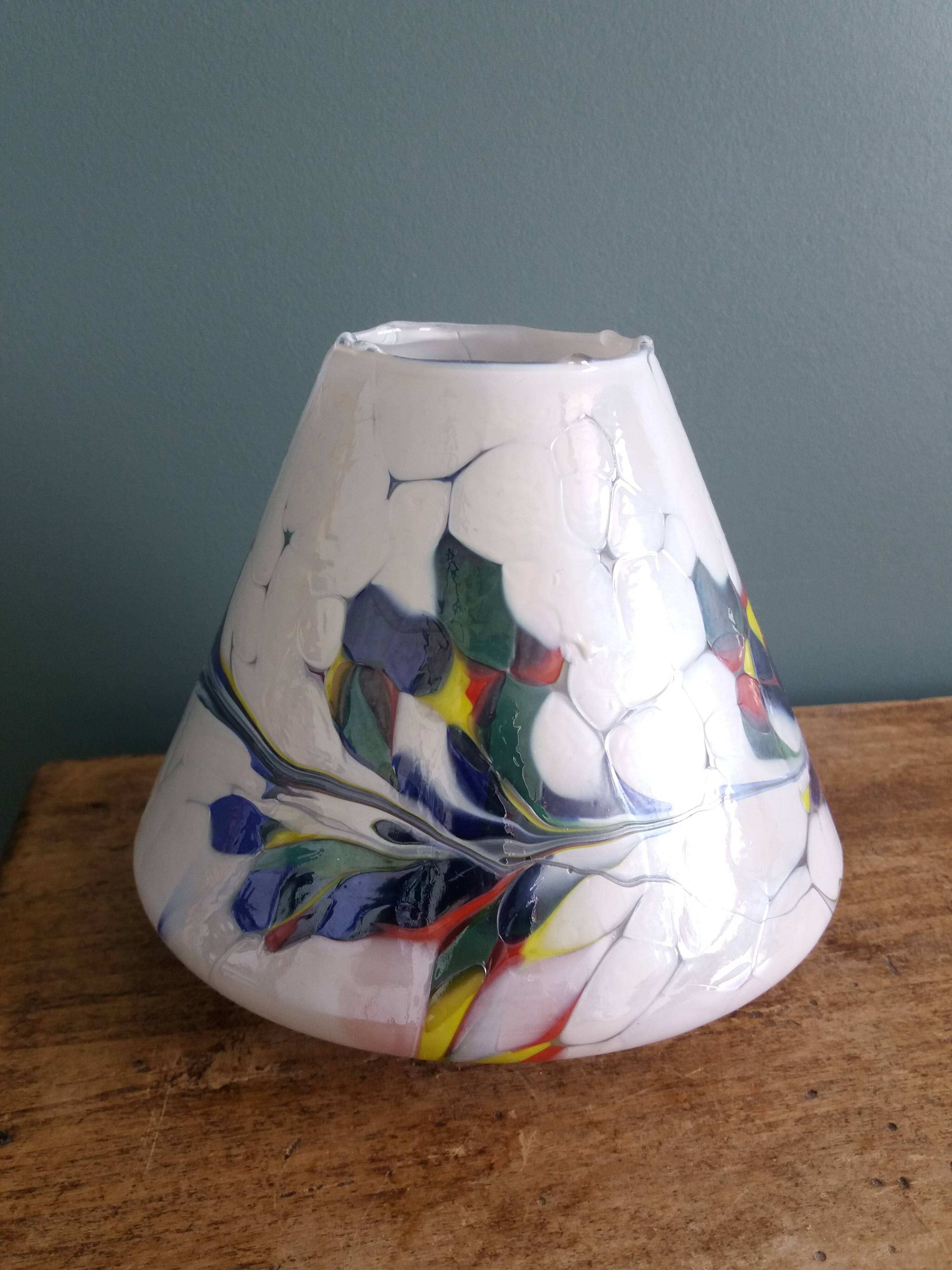 Colored glass lampshade