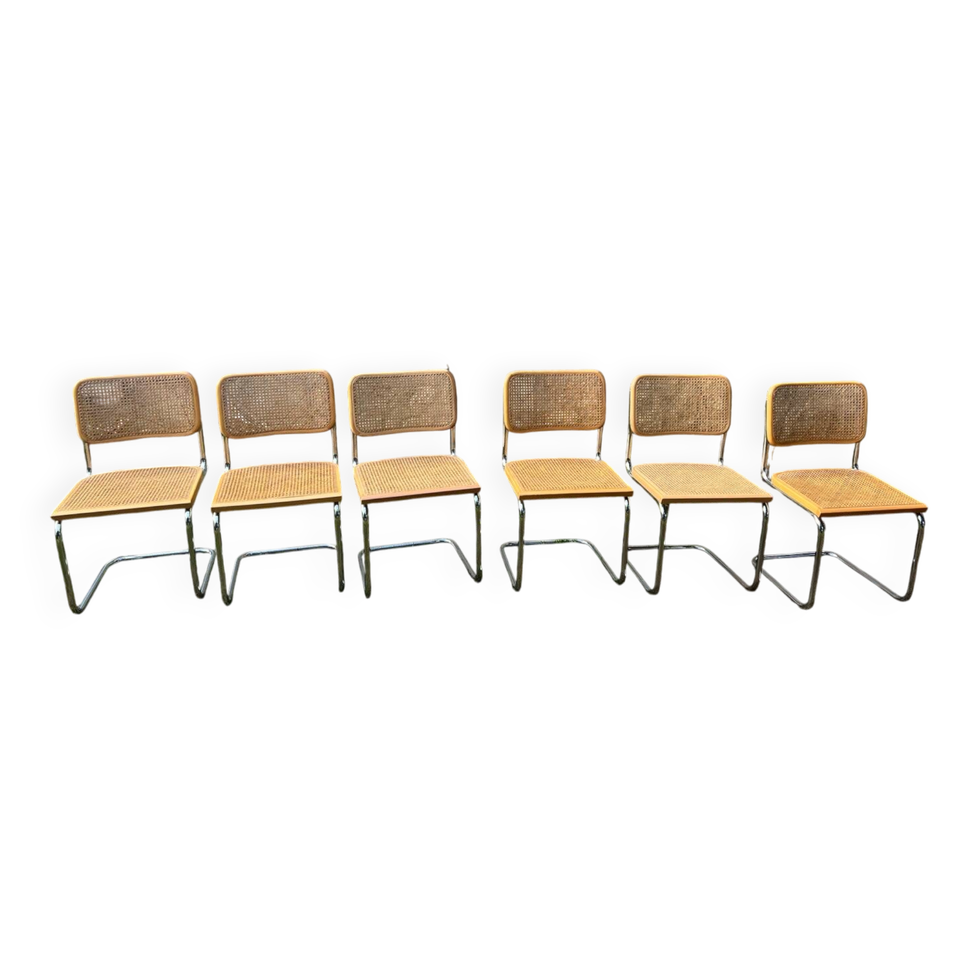 6 mid-century Marcel Breuer B32 Cesca chairs,