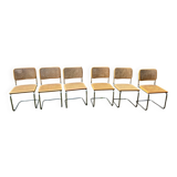 6 mid-century Marcel Breuer B32 Cesca chairs,