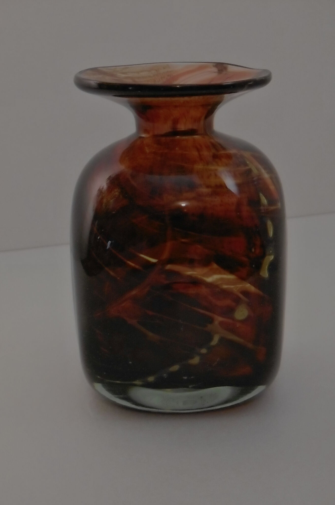 Amber-colored vase by Mdina