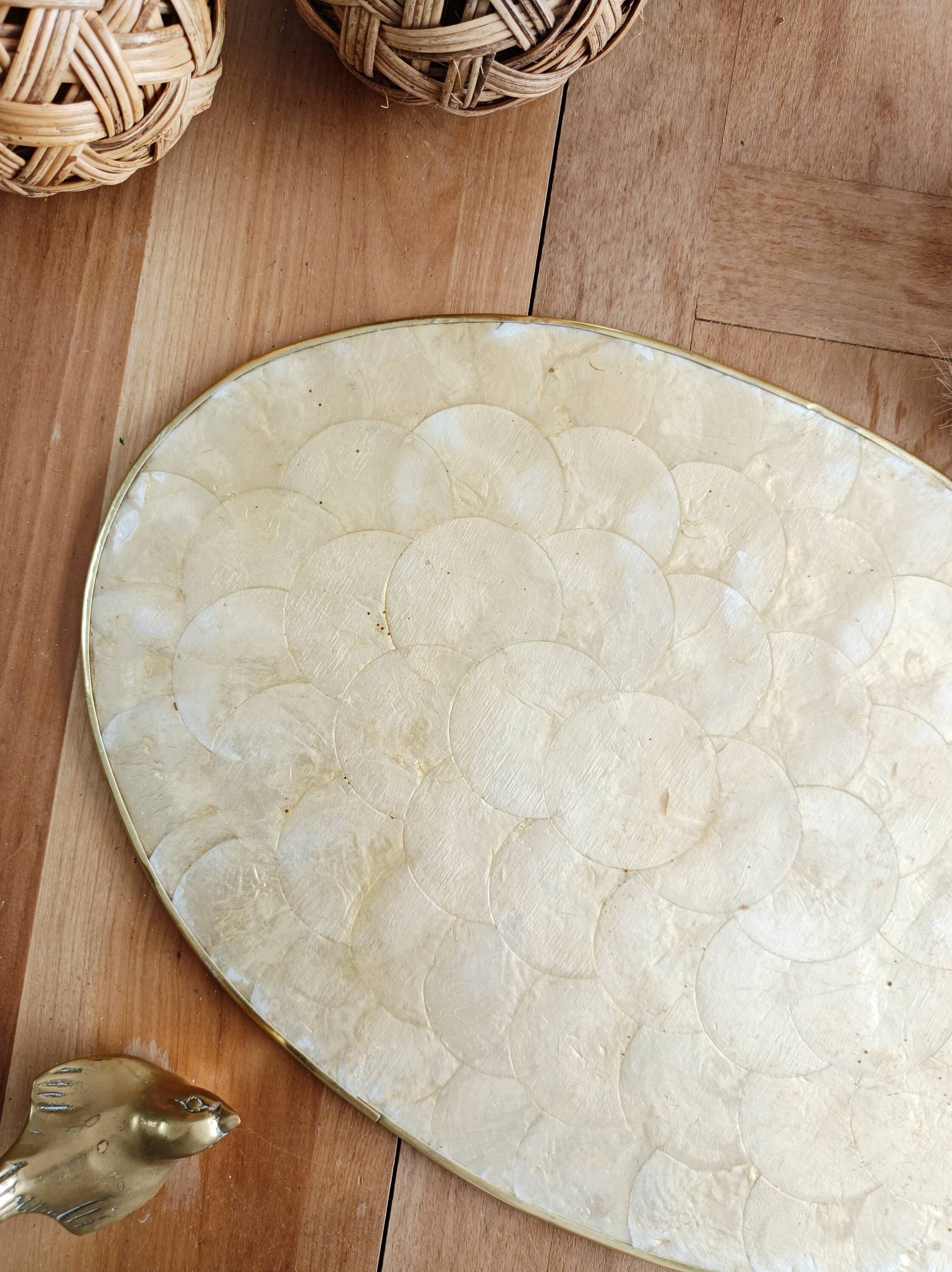 Capiz mother-of-pearl tray, placemat