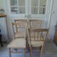 4 chaises bistrot vintages en hêtre finition cirée.