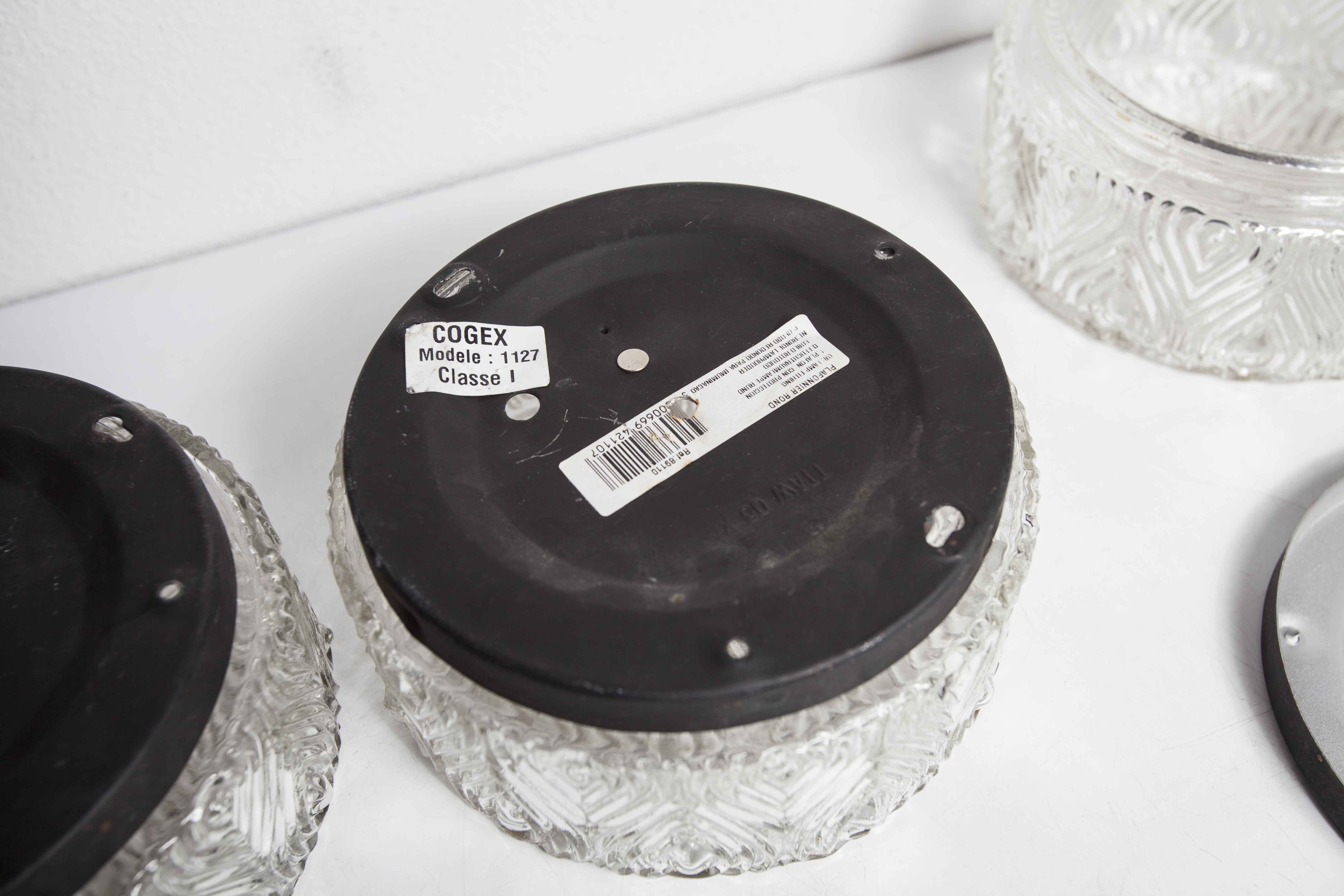 Set of 3 glass ceiling lamps 60