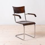 Ensemble de 4 chaises de salle à manger Bauhaus, conçues par Mart Stam, base en acier tubulaire