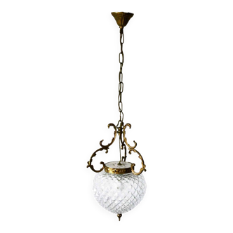 Lustre en verre ciselé