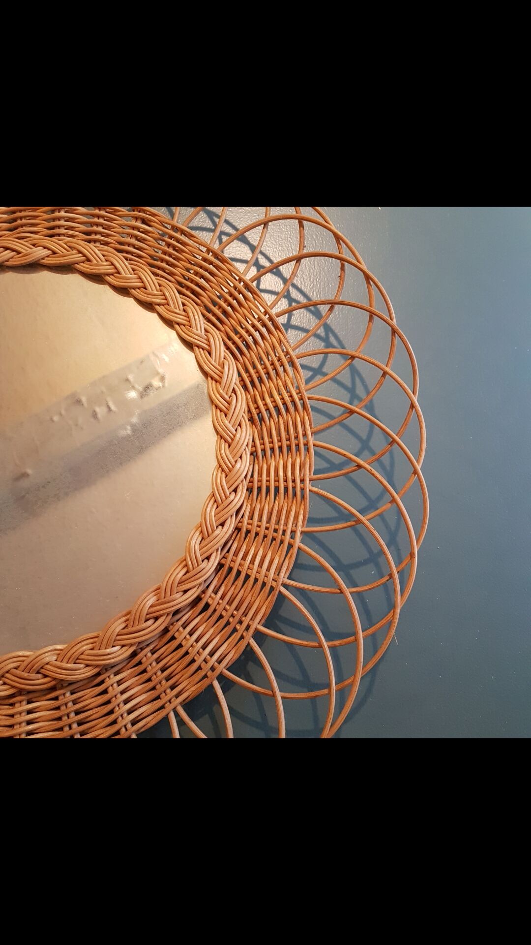 Rattan mirror D 45cm